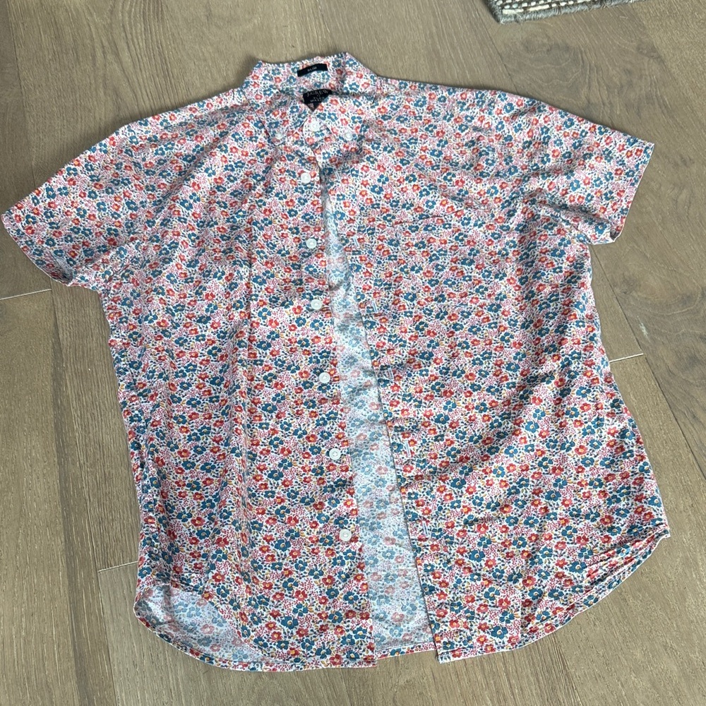 J. Crew Multicolor Floral Men's Button Down Pocket Shirt Size Small